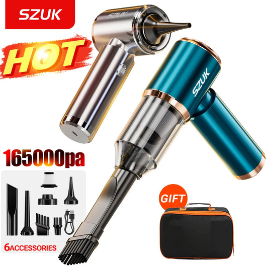 SZUK Mini Car Vacuum Cleaner 165000PA – Wireless Type-C Charging