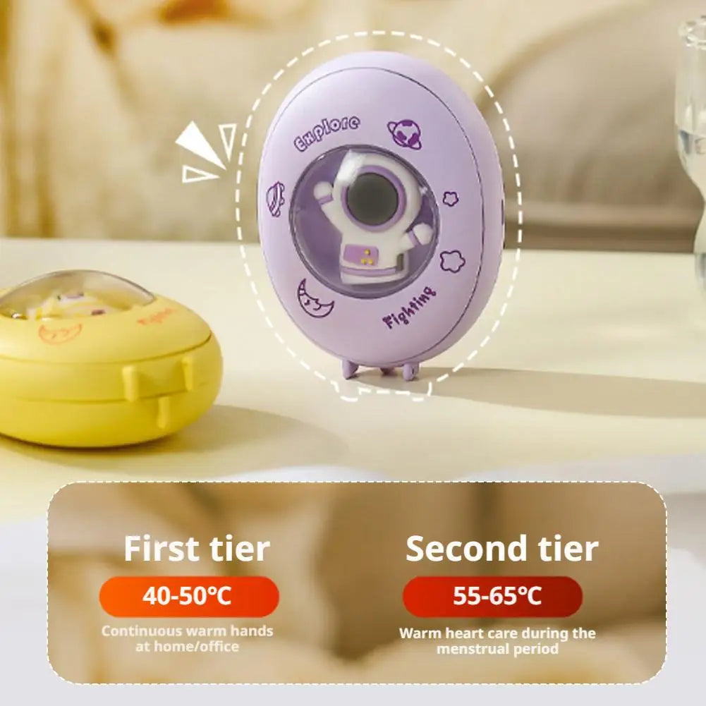 Cartoon Pocket Hand Warmer 1200mAh – USB Rechargeable with Ambient Light