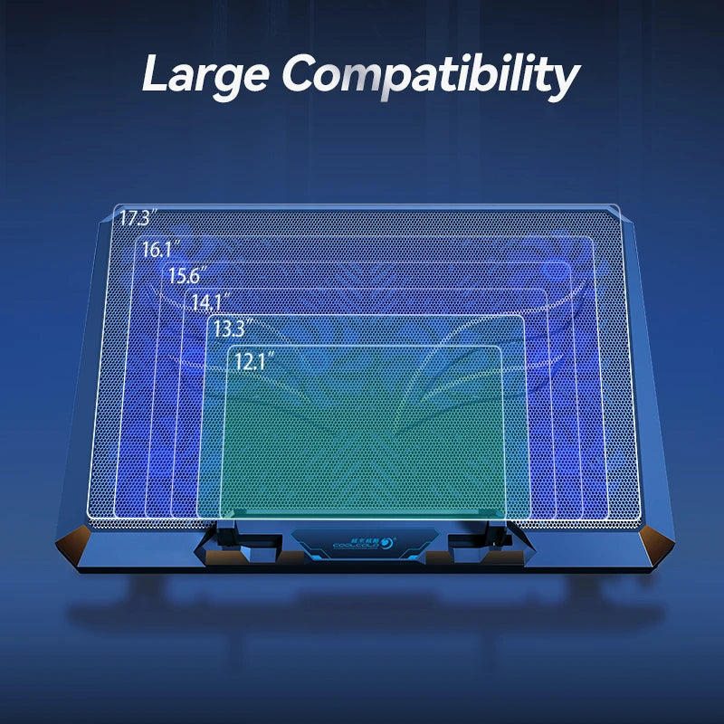 COOLCOLD Gaming Laptop Cooling Pad – 12 Fans, Phone Holder, 12–17.3"