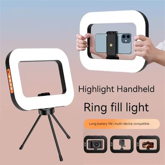Rechargeable Handheld Ring LED Fill Light for Live Streaming & Photography