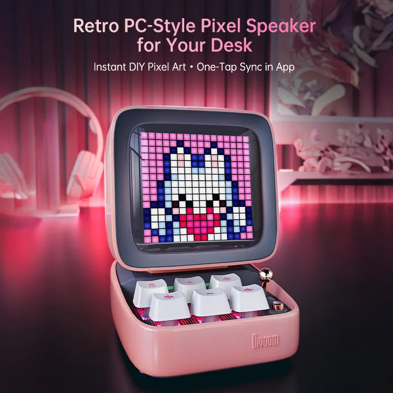 Divoom Ditoo-Pro Retro Pixel Art Bluetooth Speaker with Alarm Clock