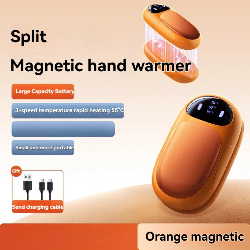 2-in-1 Magnetic Hand Warmer – USB Rechargeable, 3-Setting Compact Pocket Heater