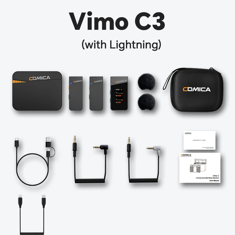 COMICA Vimo C 2.4G Wireless Lavalier Microphone with Charging Case