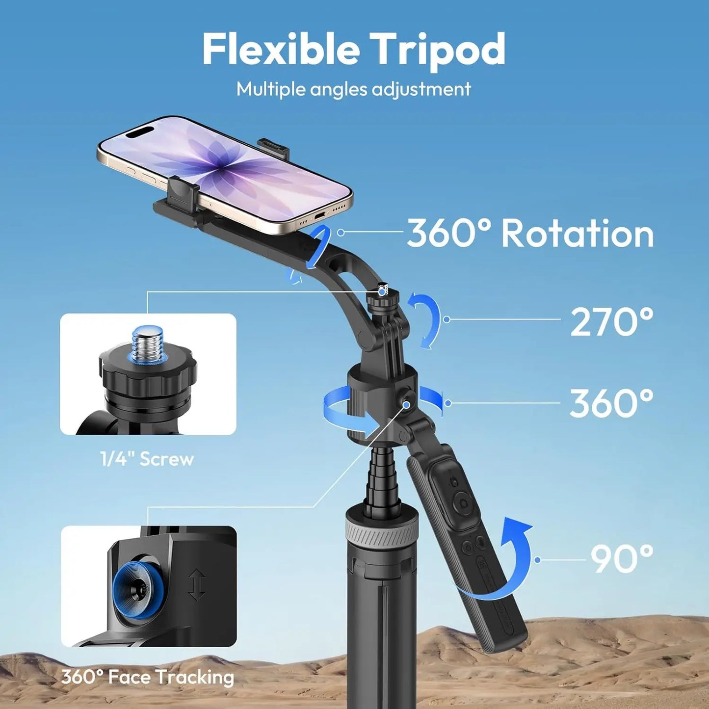 Ulanzi TT23 AI Face-Tracking Tripod 360° – Hands-Free Filming