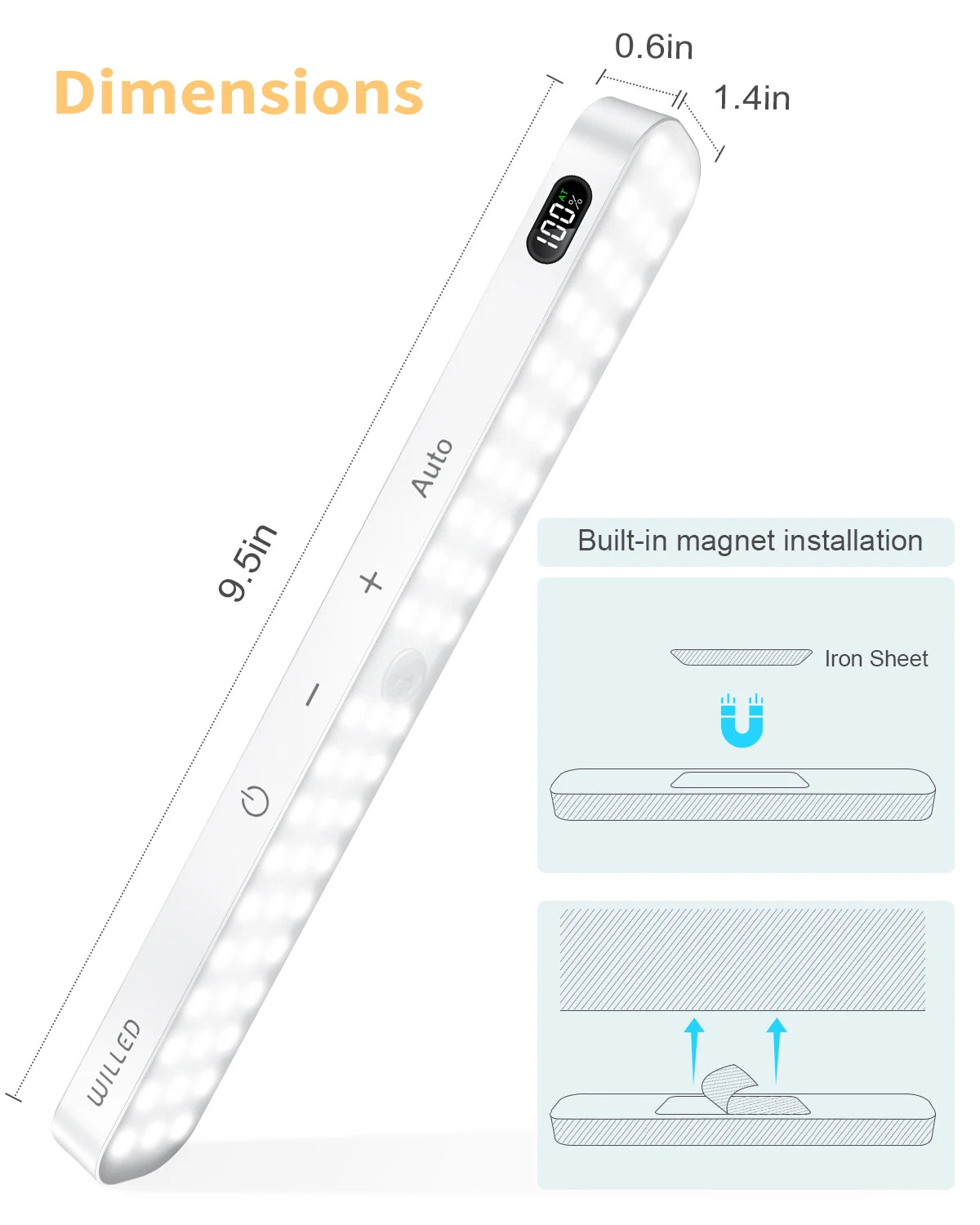 60 LED Motion Sensor Cabinet Light – Rechargeable with Touch Control