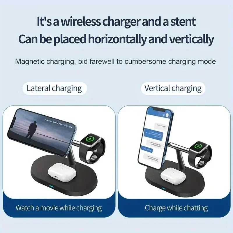 3-in-1 Magnetic Wireless Charger for iPhone, Apple Watch & AirPods