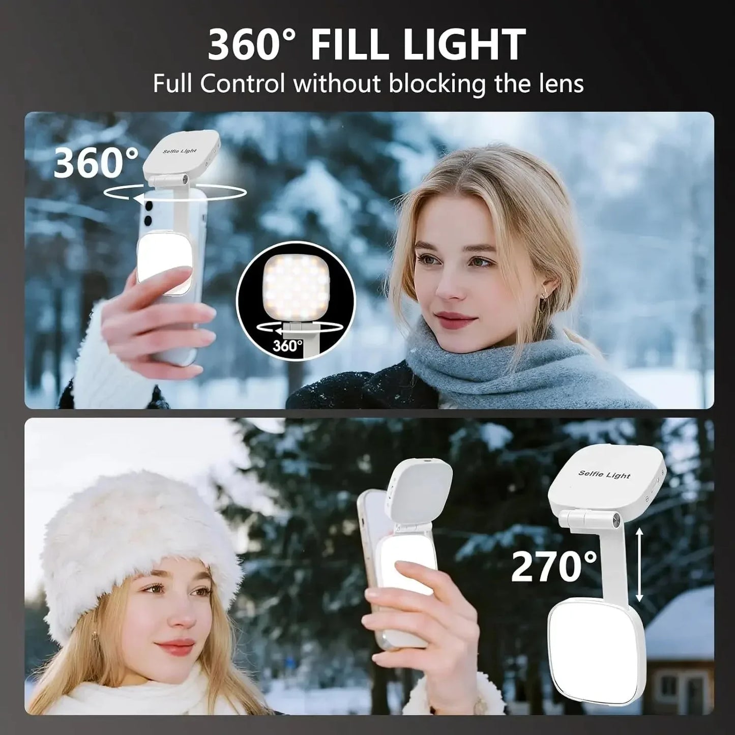 Magnetic Selfie Ring Light for MagSafe iPhone with Mirror