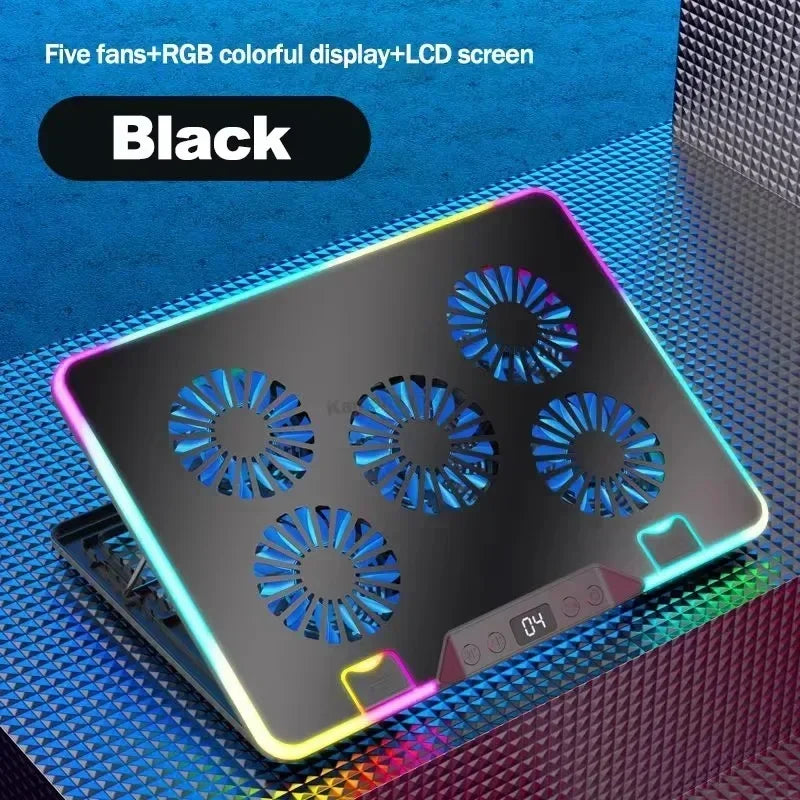 F36 Gaming Laptop Cooling Pad – 5 RGB Fans, 7 Angle Adjustable