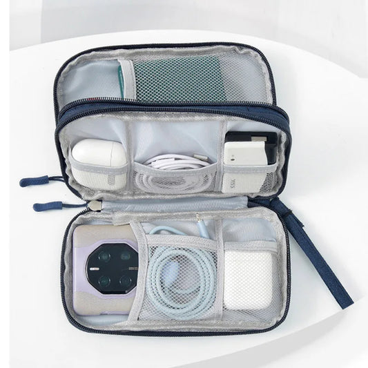 Portable Waterproof Double-Layer Cable Organiser Bag