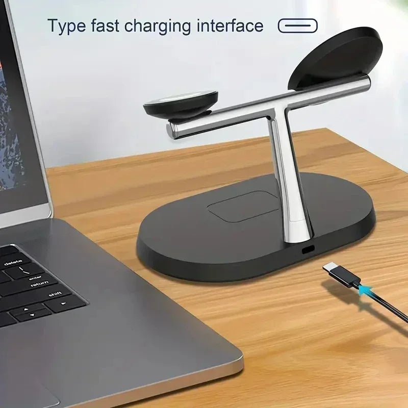 3-in-1 Magnetic Wireless Charger for iPhone, Apple Watch & AirPods