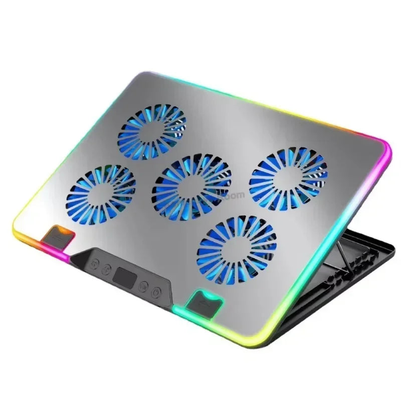 F36 Gaming Laptop Cooling Pad – 5 RGB Fans, 7 Angle Adjustable