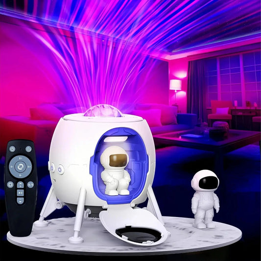 Space Lander Astronaut Galaxy Ceiling Projector – Colour Adjustable Night Light