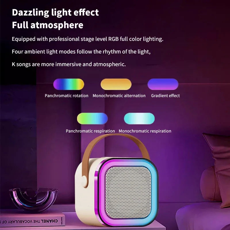 K12 Karaoke Machine with Wireless Microphones & RGB Lights
