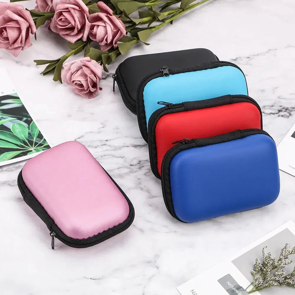 Portable Travel Cable Organiser Bag – Zipper Storage for Earphones & Chargers