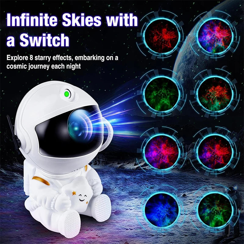 Astronaut Galaxy Projector for Kids – Night Light with Remote Control