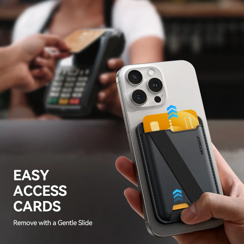 Joyroom Magnetic Phone Card Holder – Ultra-Slim Wallet Stand for iPhone 12–16