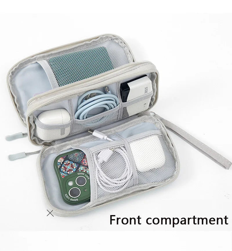 Portable Waterproof Double-Layer Cable Organiser Bag