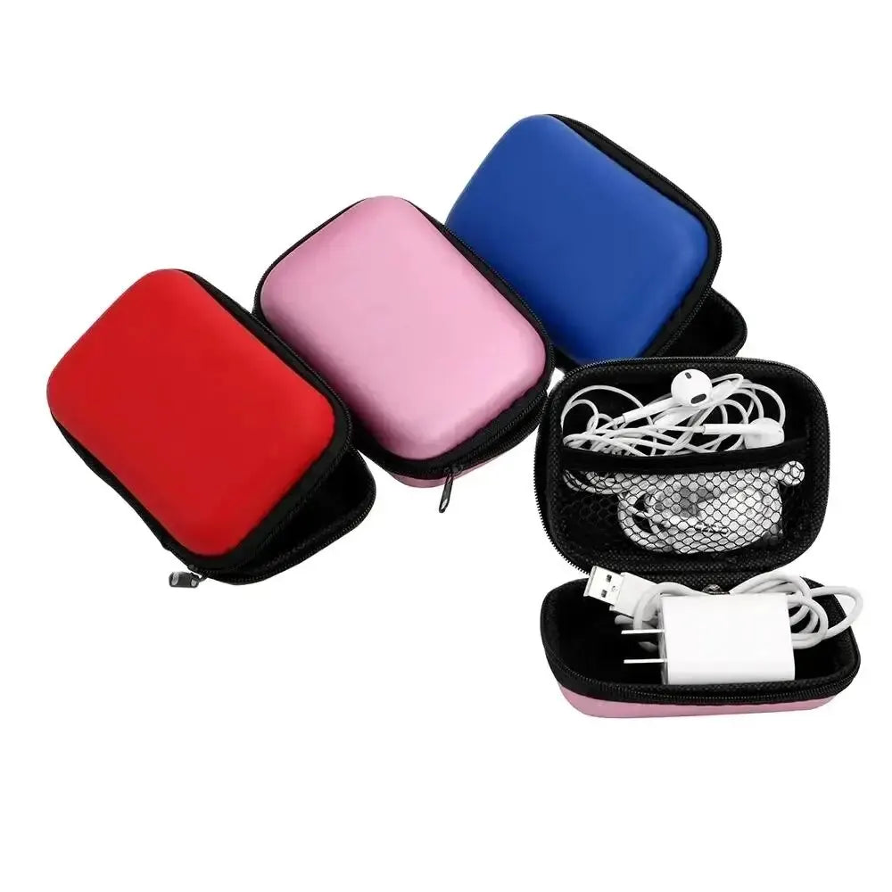 Portable Travel Cable Organiser Bag – Zipper Storage for Earphones & Chargers