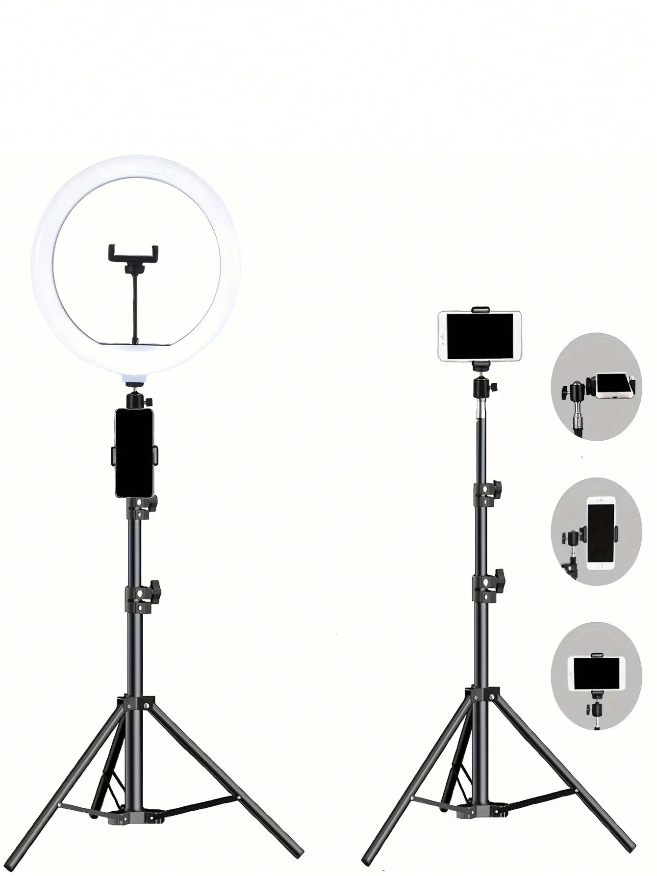 110cm Tripod Stand with 10" Ring Fill Light for Live Streaming & Selfies