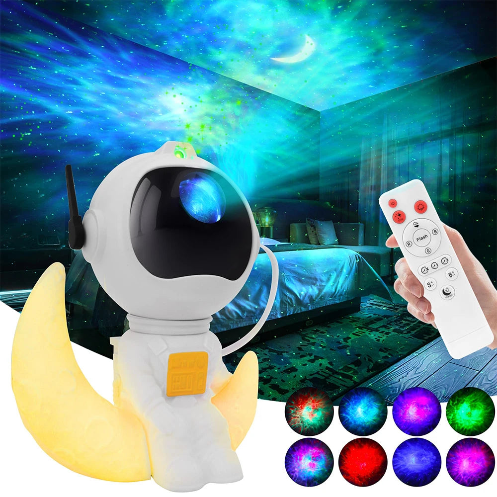 Astronaut Galaxy Night Light – Star Projector Nebula Ceiling Lamp for Bedroom
