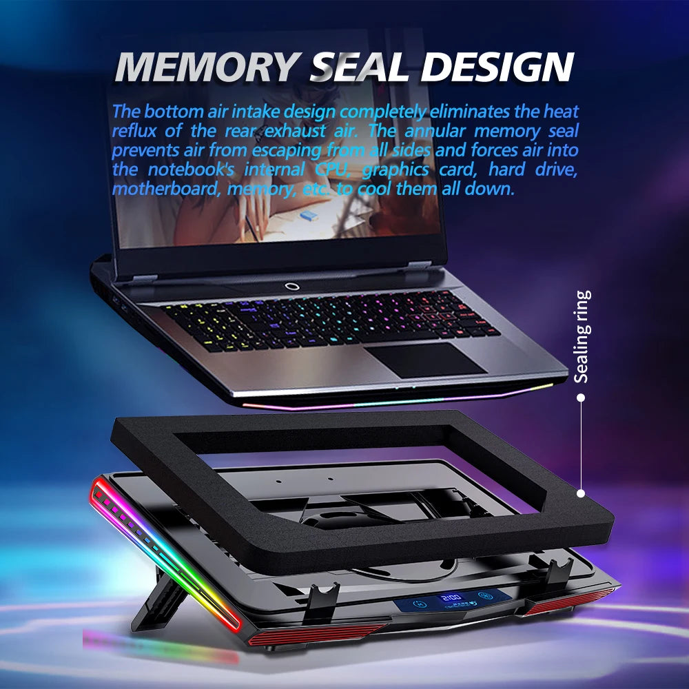 COOLCOLD RGB Air Compression Laptop Cooling Pad – Ultra-Quiet USB