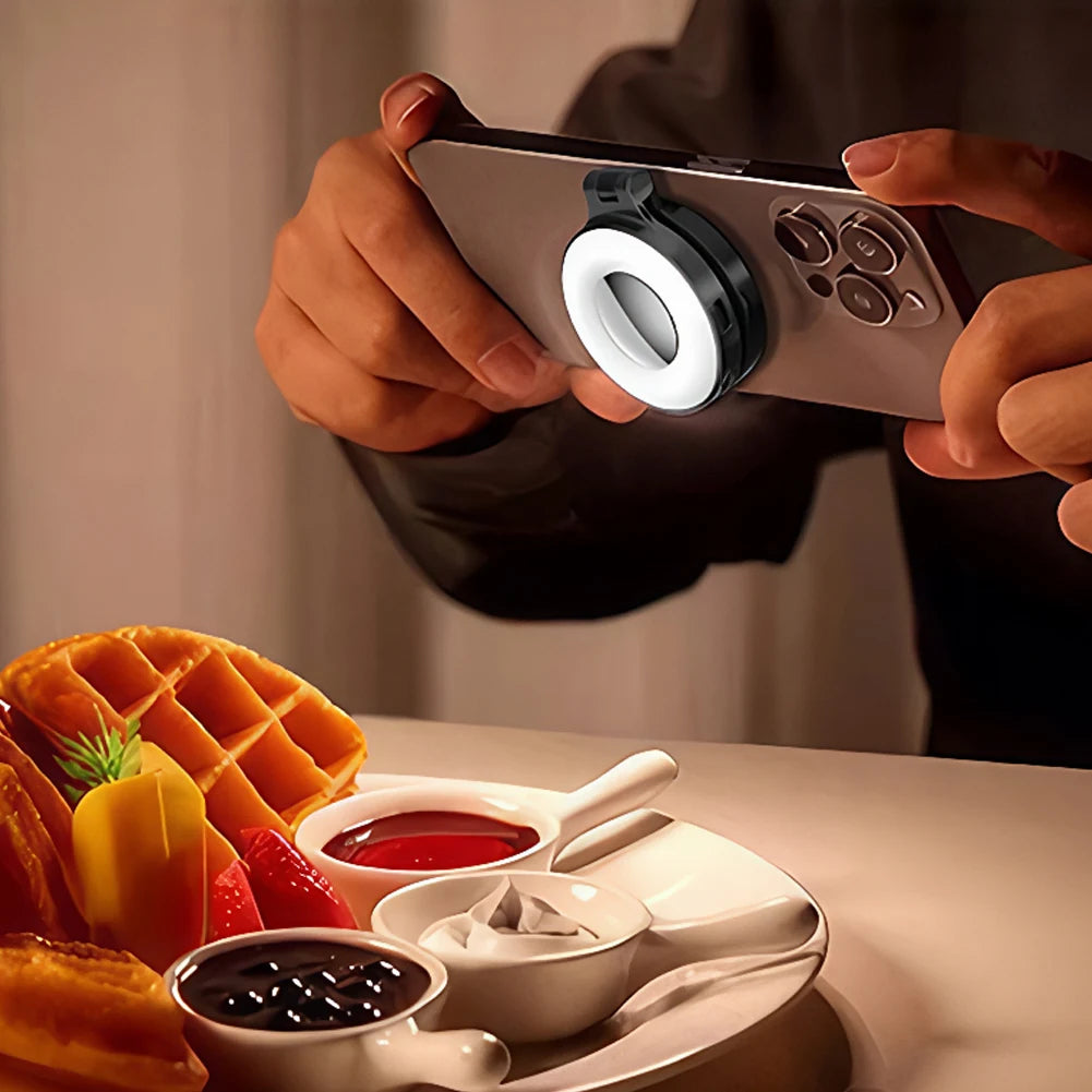 Magnetic LED Beauty Light with Mirror for Phone & Live Streaming
