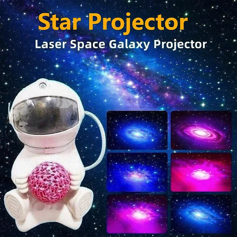 Astronaut Shaped Galaxy Light Projector – Ambient Bedside Decoration Lamp