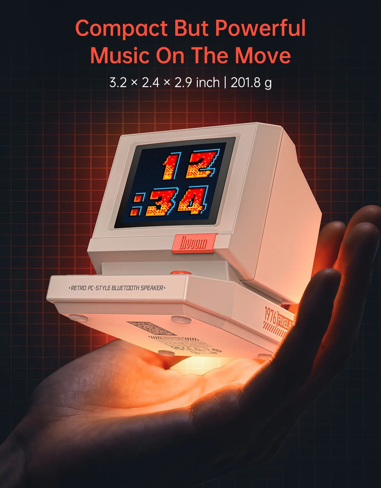 Divoom MiniToo Retro Pixel Art Portable Bluetooth Speaker