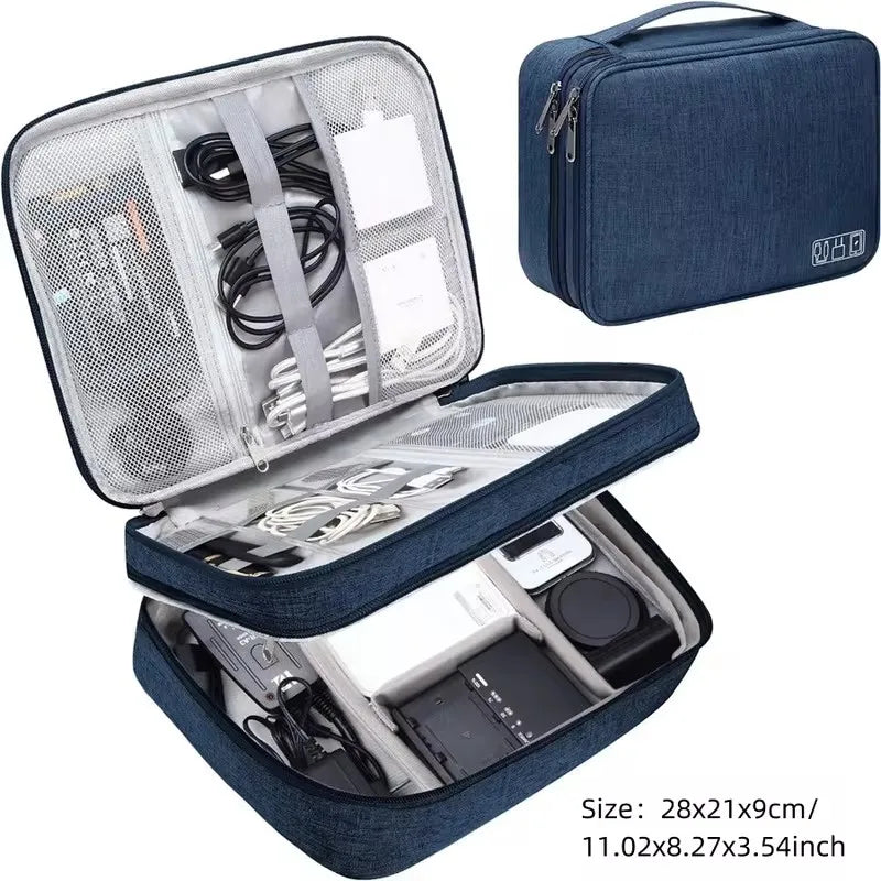 Waterproof Travel Cable Storage Bag – USB & Charger Electronic Organiser