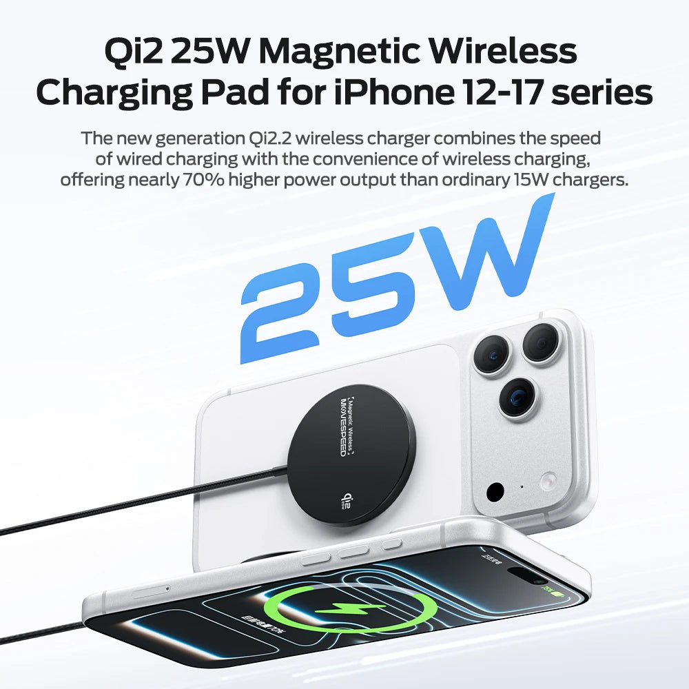 MOVESPEED W010 Qi2 25W Fast Wireless Charging Pad