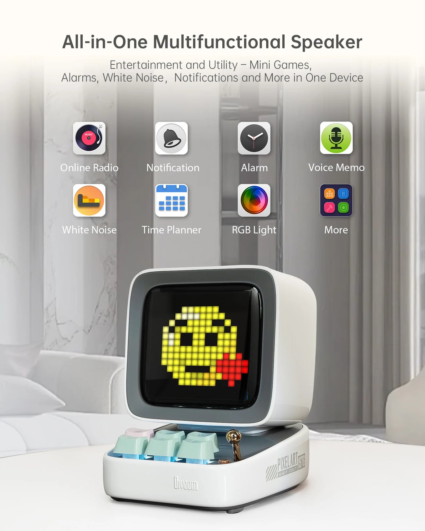 Divoom Ditoo-Pro Mini Pixel Art Bluetooth Speaker with LED Display