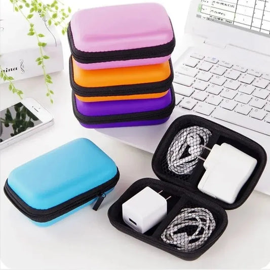 Portable Travel Cable Organiser Bag – Zipper Storage for Earphones & Chargers