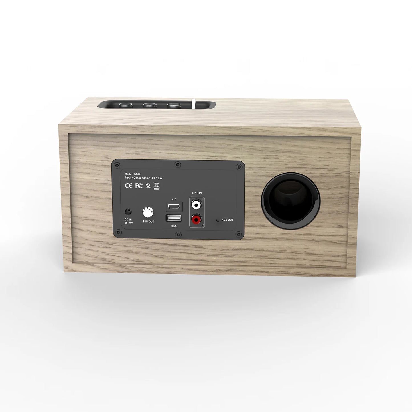 ST04 Retro Wooden Bluetooth Speaker – 20W Bass Subwoofer