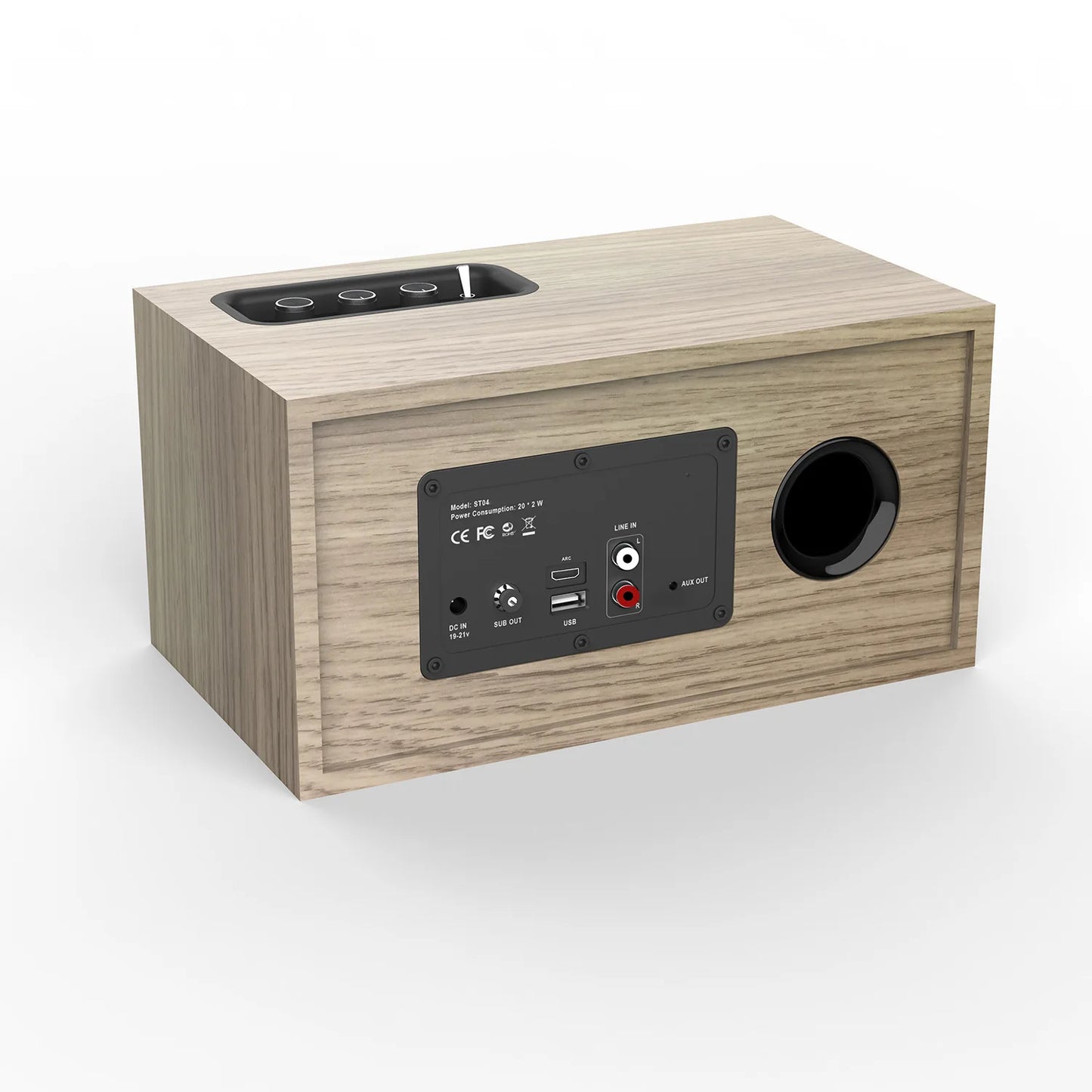 ST04 Retro Wooden Bluetooth Speaker – 20W Bass Subwoofer