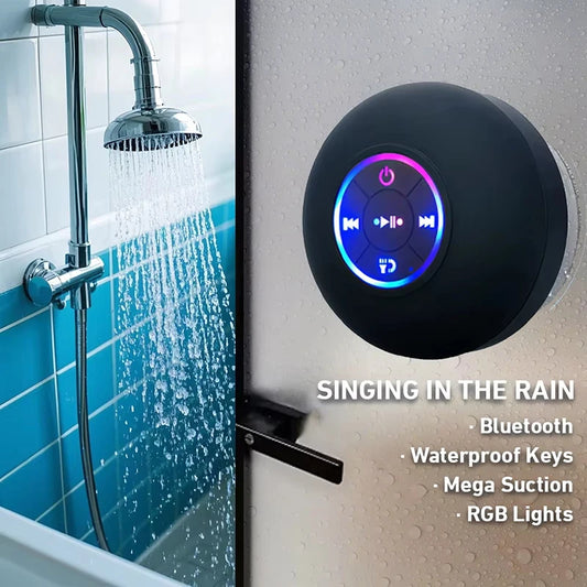 Portable Waterproof Bluetooth Speaker with LED Light