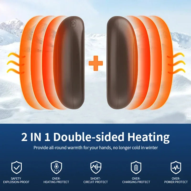 2-Pack Magnetic Hand Warmer – USB Rechargeable for Winter & Camping