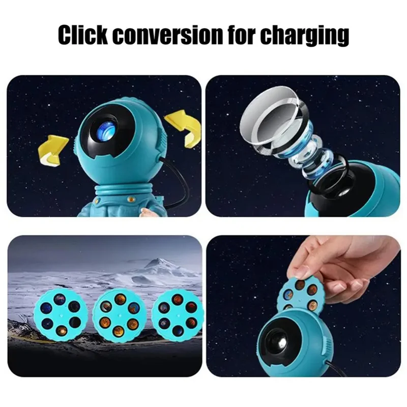 Astronaut Rocket Nebula Projector Lamp – Romantic Atmosphere Night Light