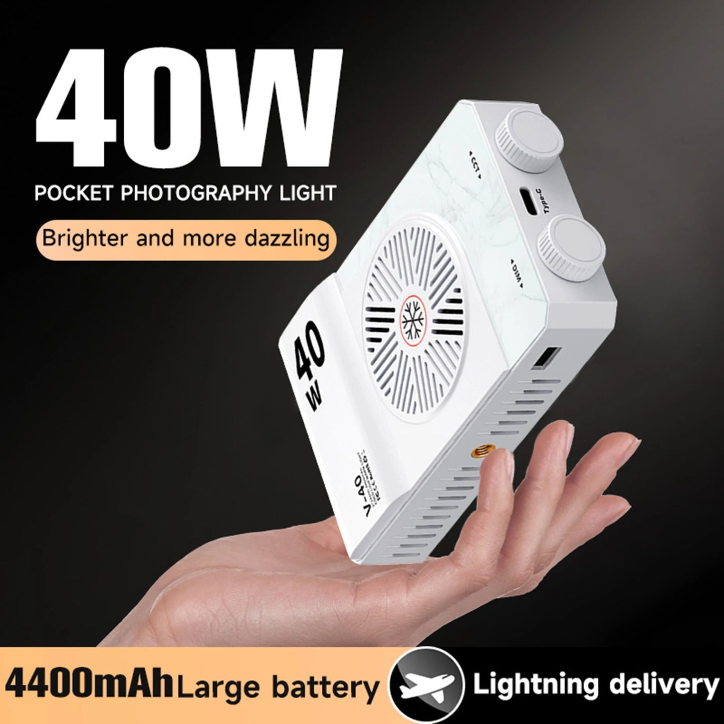 40W Handheld LED Fill Light Panel 2800K-9000K for Photography | Makwando
