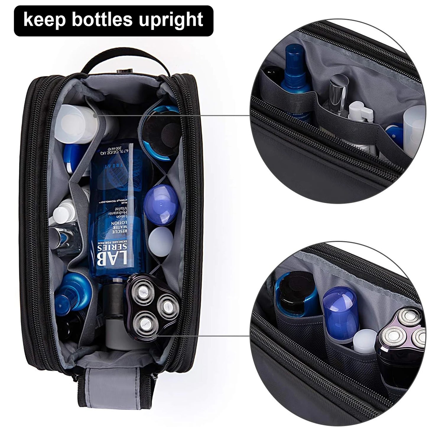 Men's Waterproof Travel Toiletry Bag – Dopp Kit & Shaving Organiser