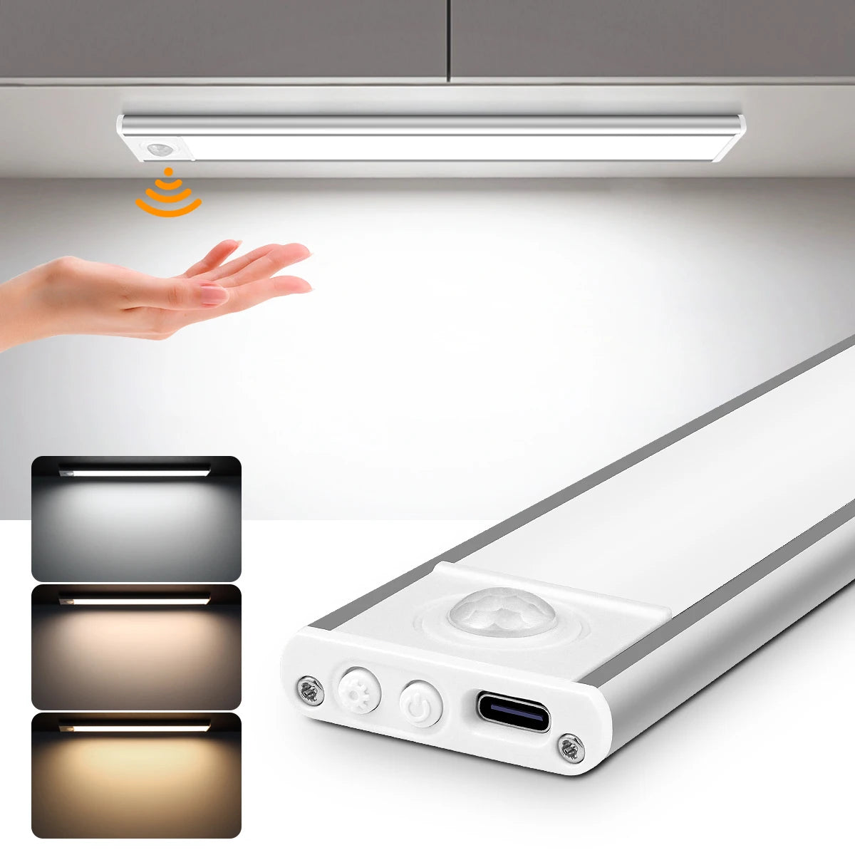 Magnetic Motion Sensor LED Light Bar – USB Rechargeable, 3 Colour Modes