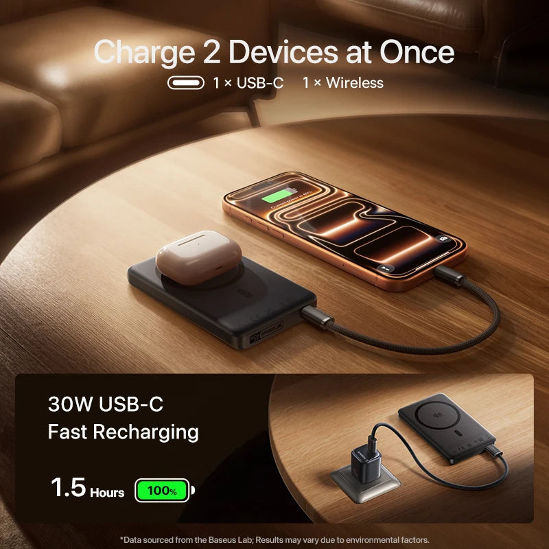 Baseus Qi2.2 25W Wireless Power Bank 10000mAh with PD 45W
