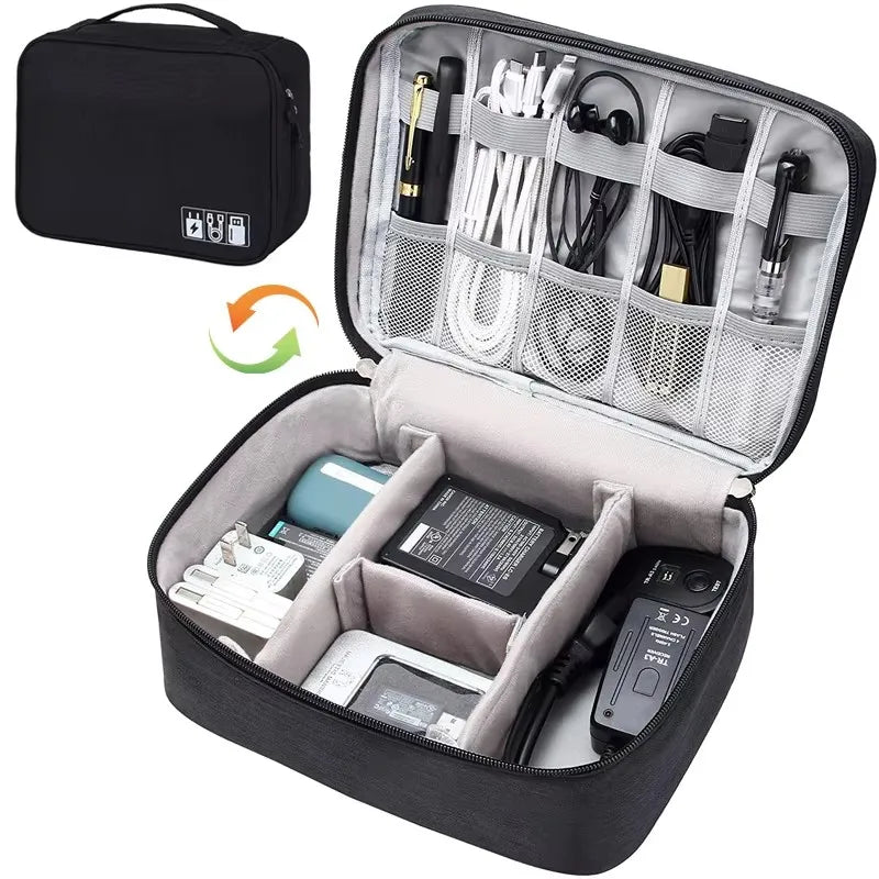 Waterproof Travel Cable Storage Bag – USB & Charger Electronic Organiser