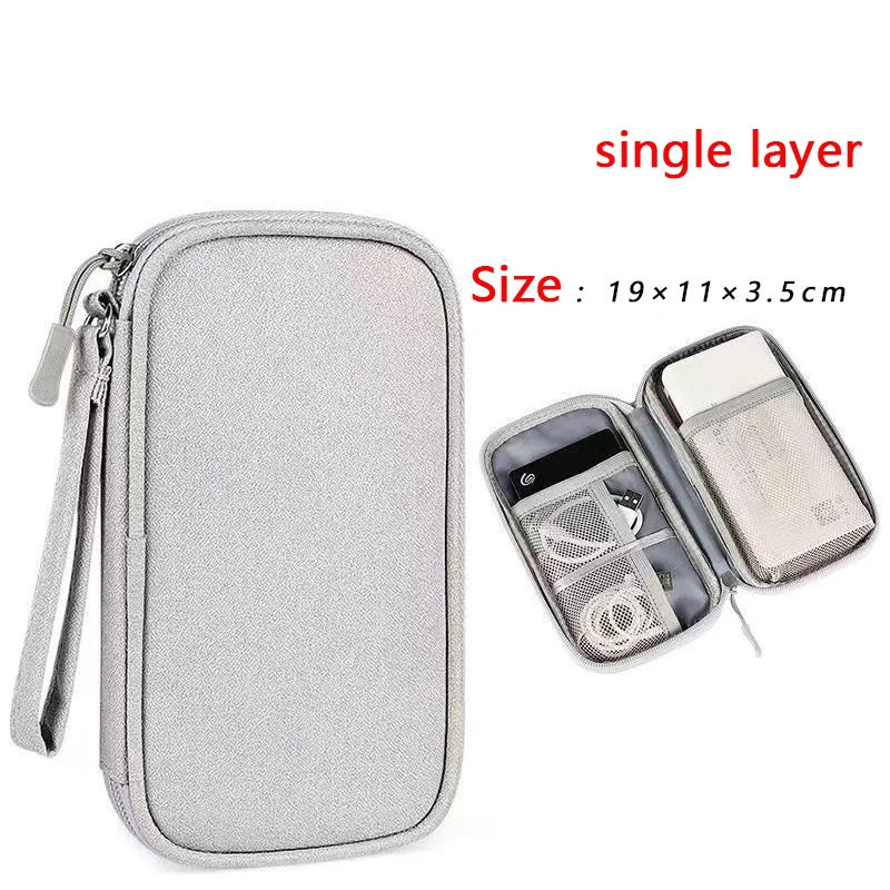 Portable Waterproof Double-Layer Cable Organiser Bag