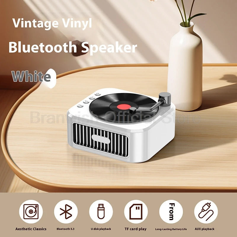 5W Vinyl Retro Bluetooth Speaker – Home Décor & Gift