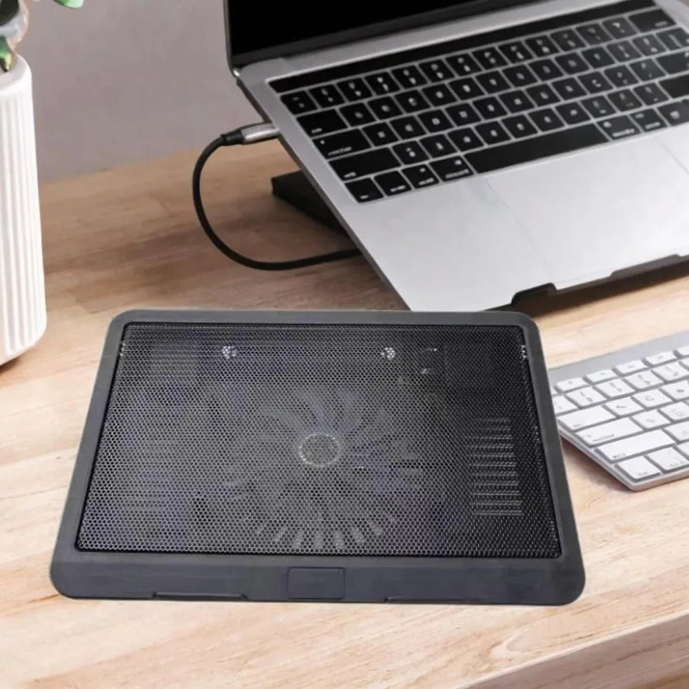 Portable Laptop Cooling Pad with USB & LED – Metal Mesh