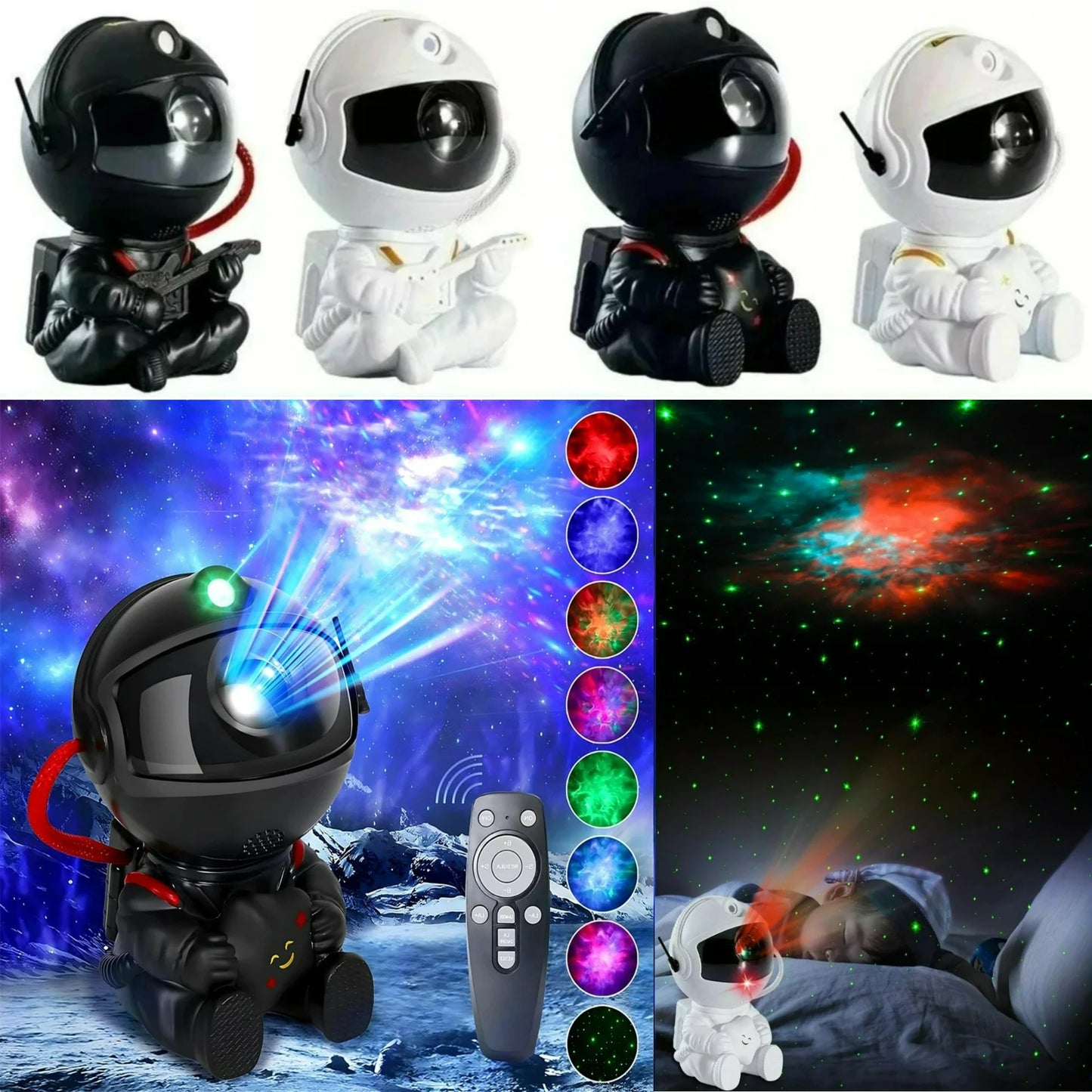 Astronaut Galaxy Projector – Starry Nebula LED Ceiling Lamp, Kids Gift