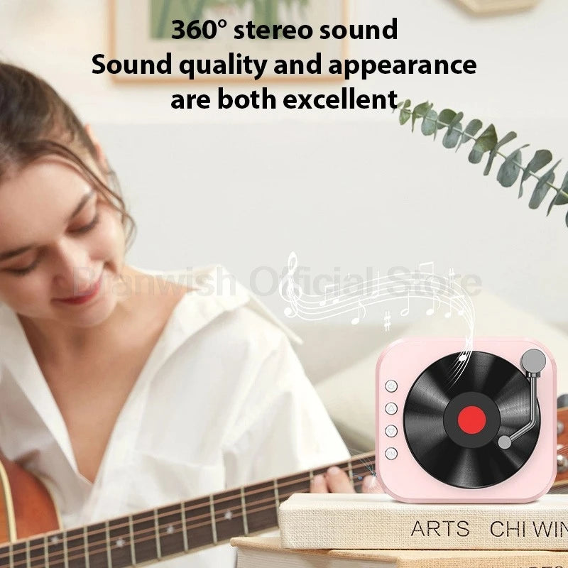 5W Vinyl Retro Bluetooth Speaker – Home Décor & Gift