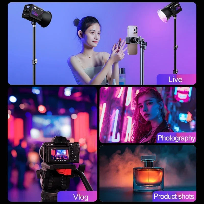 RGB Portable LED Video Light 10000mAh for Vlogging & Streaming