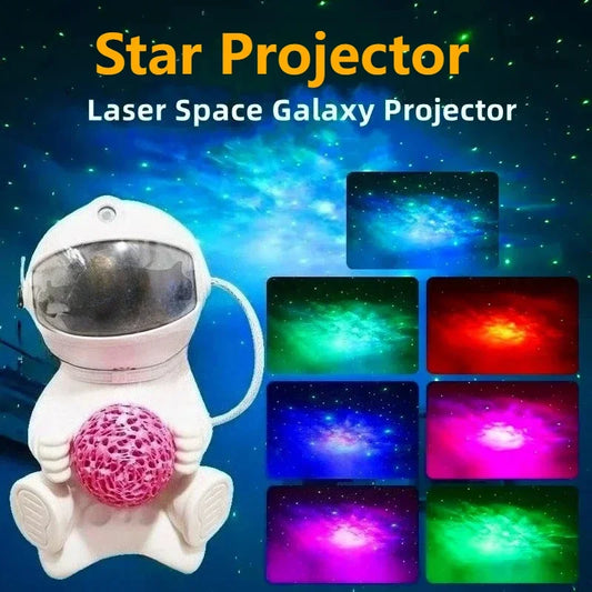 Astronaut Shaped Galaxy Light Projector – Ambient Bedside Decoration Lamp