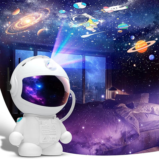 Astronaut Planetarium Galaxy Projector with 12 Image Discs & LED Ceiling Light